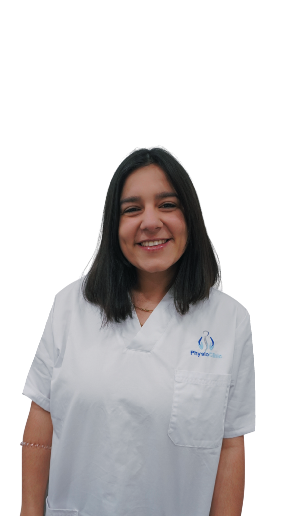 Pessoa em uniforme de fisioterapia.